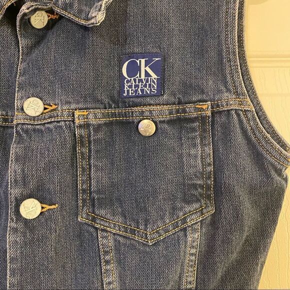 CroppedāVintageāCKāCalvināKleināVestāJacket - Picture 4 of 6